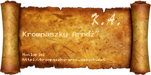 Krompaszky Arnó névjegykártya